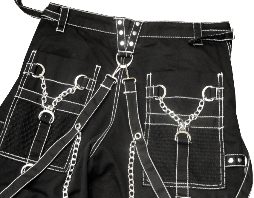 Skull Zip Off Pant White Small / Black/White